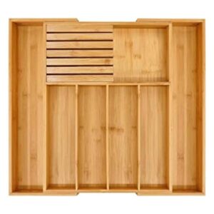 Organizador de cajones de cubiertos de bambú para cocina_1