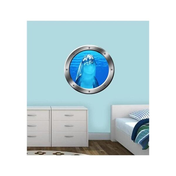 Calcomanía de pared de marsopa diseño de ojo de delfín en_2