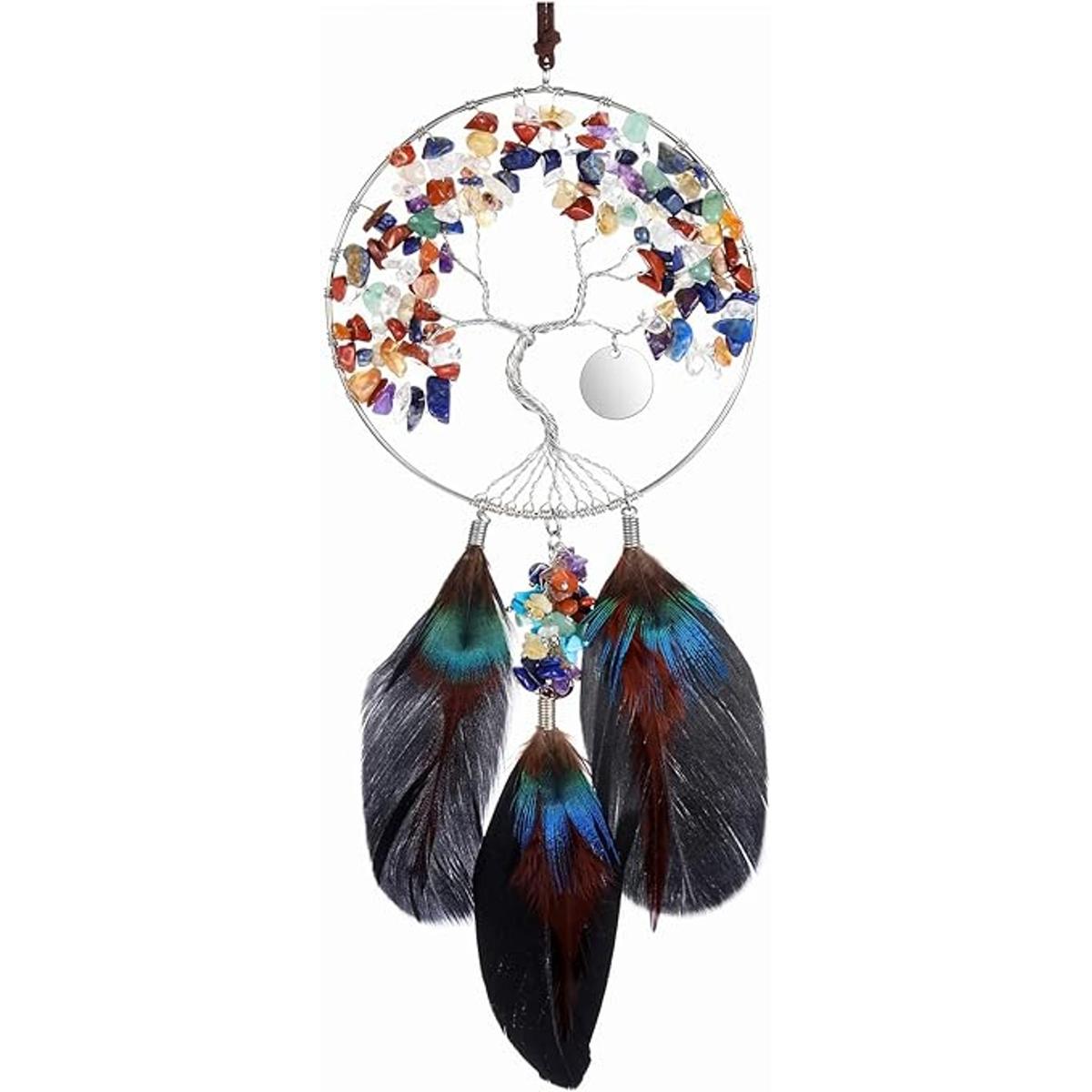 Colgante decorativo VadiForest con 7 cristales chakras de
