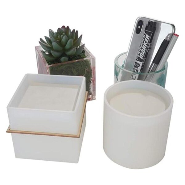 Paquete de 2 moldes grandes para macetas cubos y
