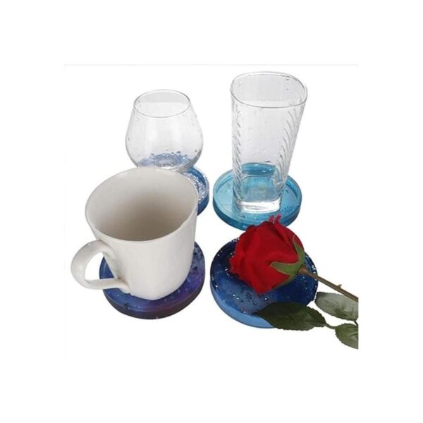 Paquete de 4 moldes de silicona para posavasos redondos