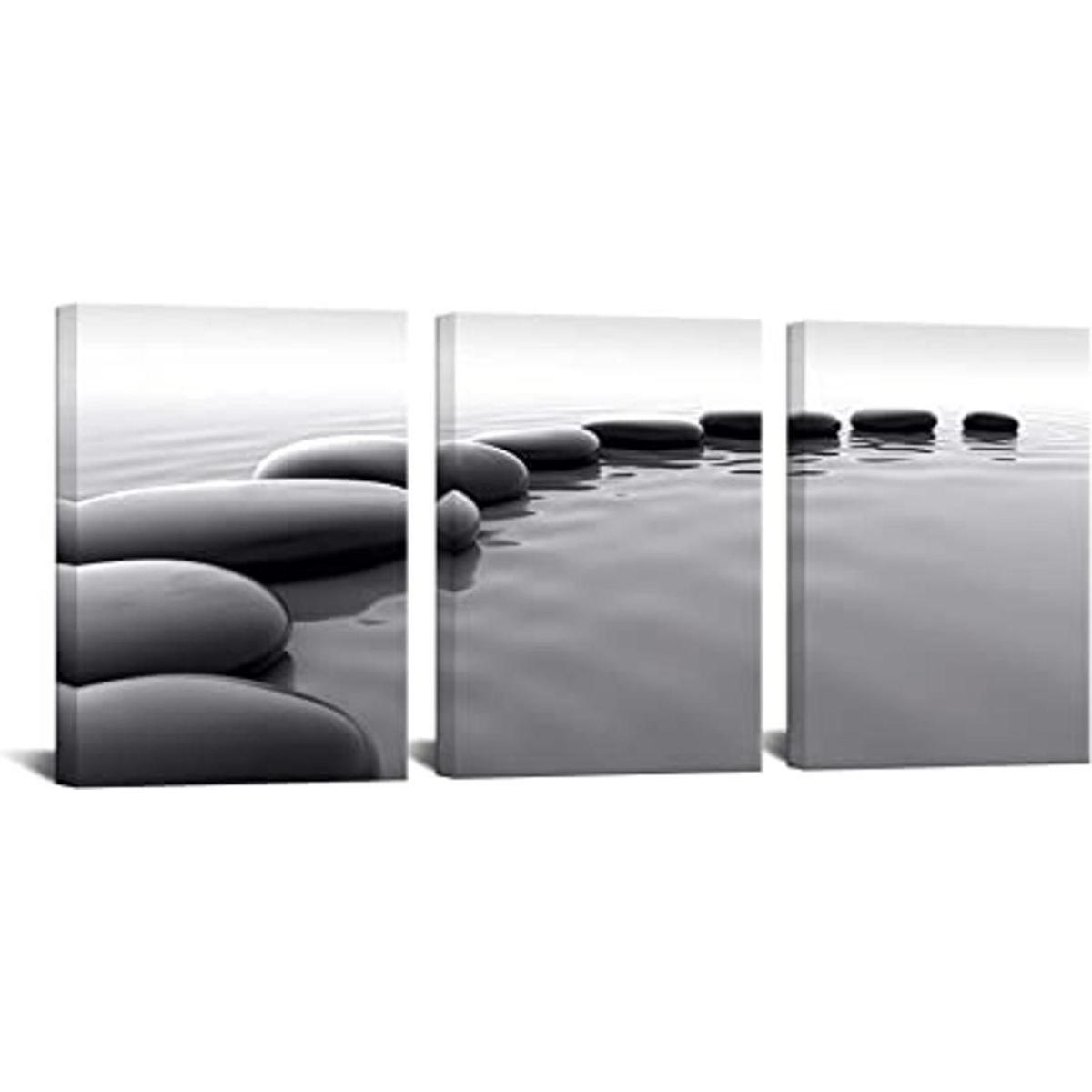 HOMEOART 3 piezas Zen Wall Art baño Spa Room Decor piedra