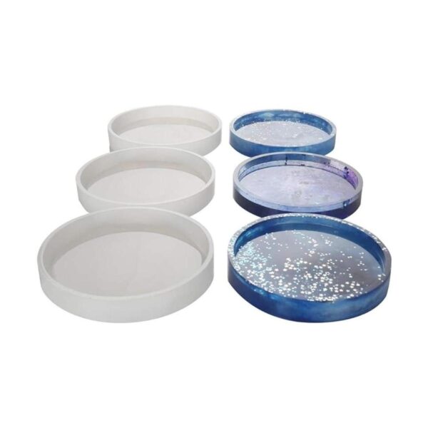 Juego de 3 moldes de silicona para posavasos redondos de