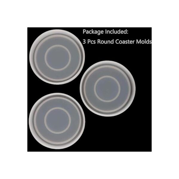 Juego de 3 moldes de silicona para posavasos redondos de