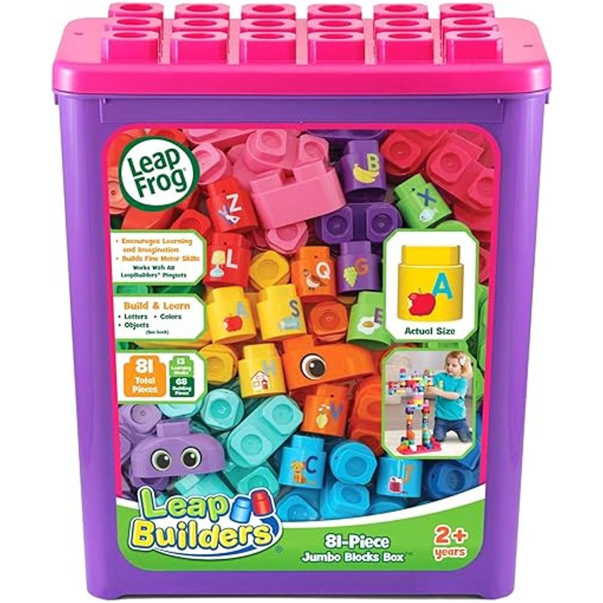 LeapFrog LeapBuilders Caja de bloques jumbo de 81 piezas