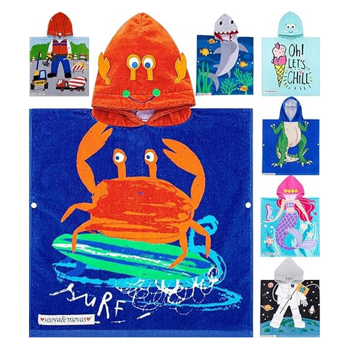 Toallas de playa con capucha para bebés y niños pequeños