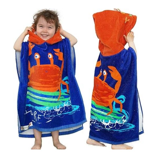 Toallas de playa con capucha para bebés y niños pequeños_2