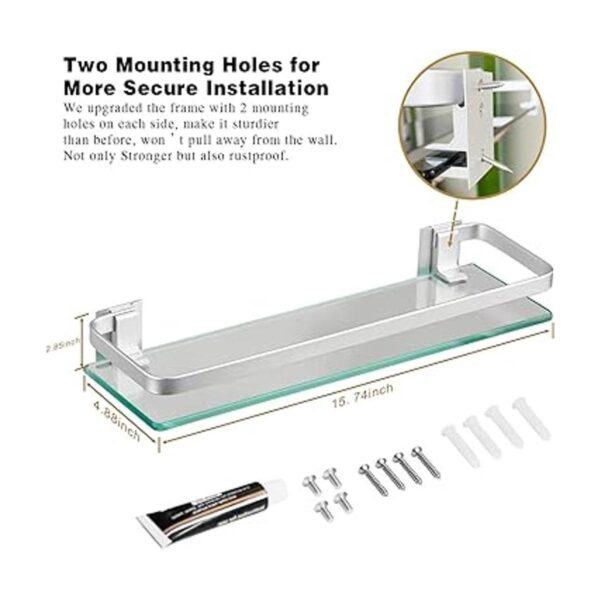 Estante de baño de cristal con toallero VOLPONE resistente_2