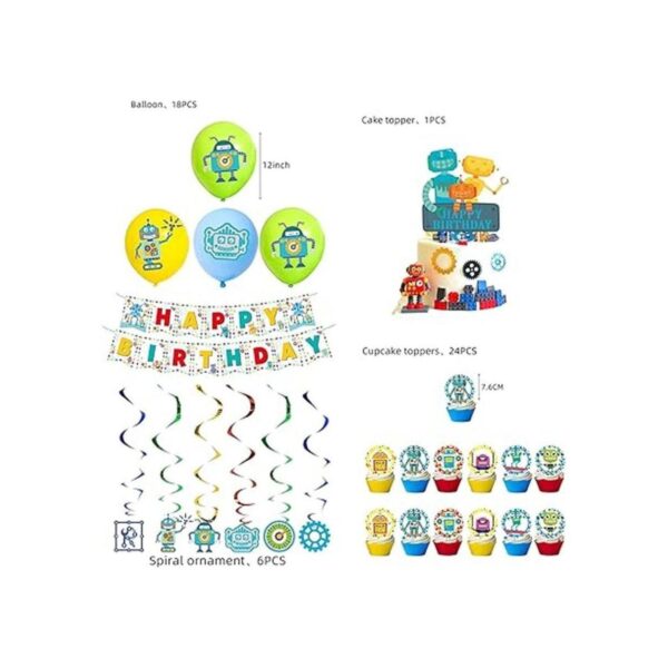 Juego de 50 piezas de suministros para fiestas de robot_2
