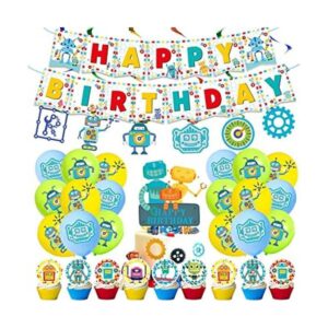Juego de 50 piezas de suministros para fiestas de robot_1