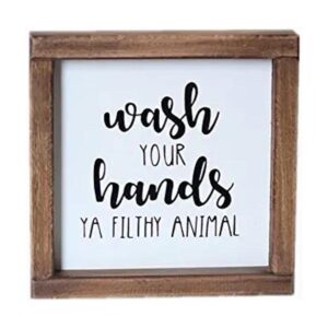 Lavender Inspired Wash Your Hands Ya Letrero de animales_1
