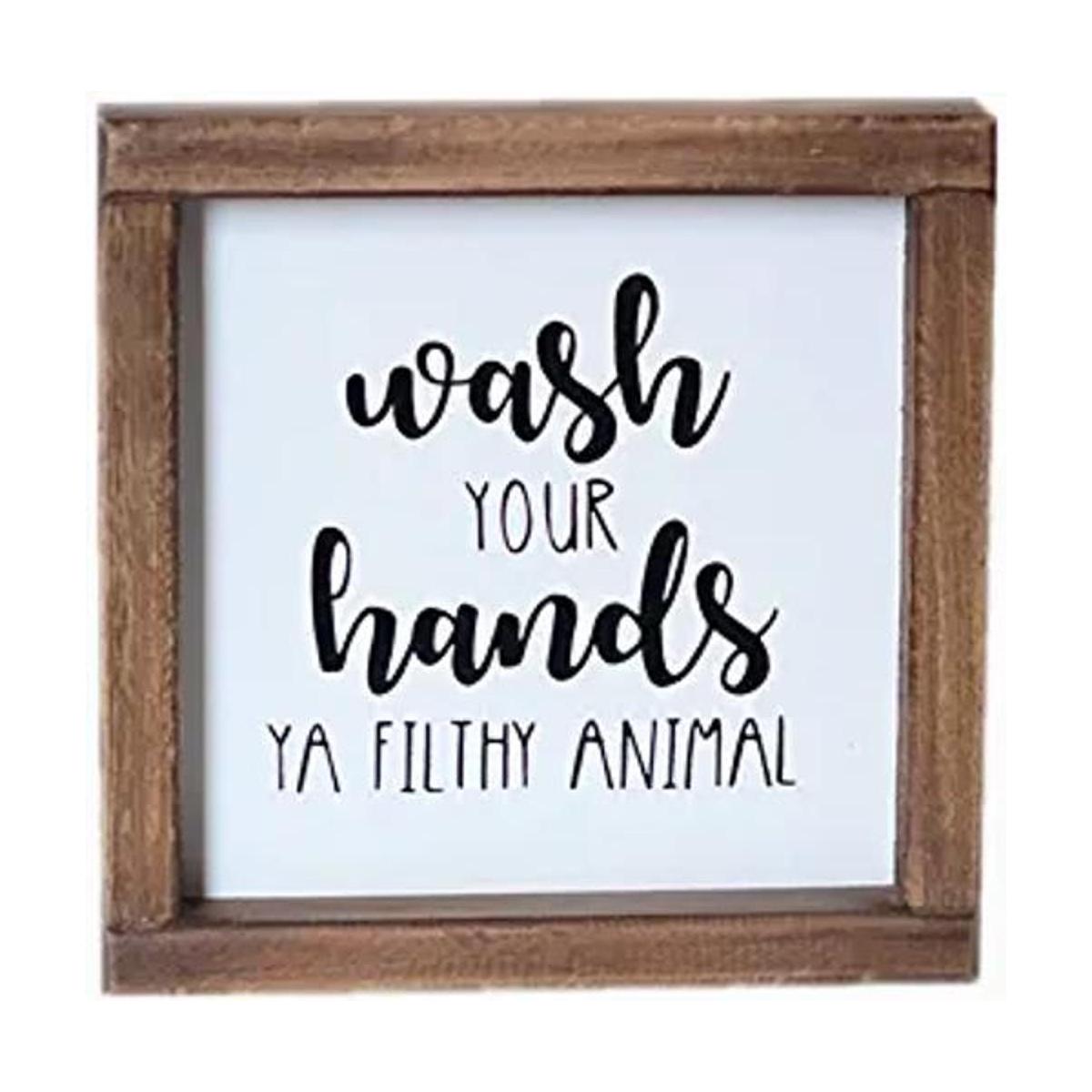 Lavender Inspired Wash Your Hands Ya Letrero de animales
