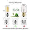 Bombilla LED E17 regulable bombillas de microondas debajo