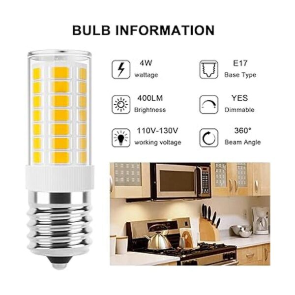 Bombilla LED E17 regulable bombillas de microondas debajo