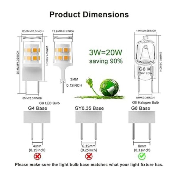 Bombilla LED G8 bombillas de microondas de 20 W repuesto