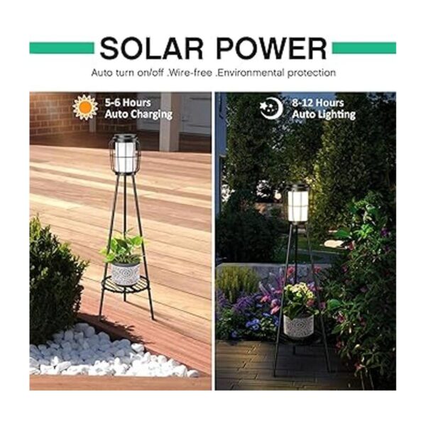 Lámparas solares de metal para exteriores con soporte para_2