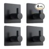 VISV Ganchos adhesivos negros para toallas de pared de_1