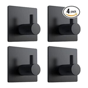 VISV Ganchos adhesivos negros para toallas de pared de_1