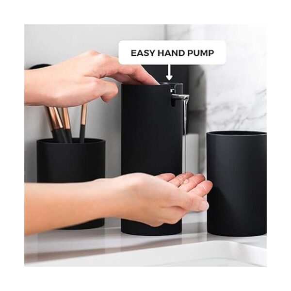 Elegante juego de accesorios de baño negro mate de 4_5