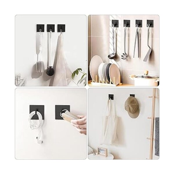 VISV Ganchos adhesivos negros para toallas de pared de_2