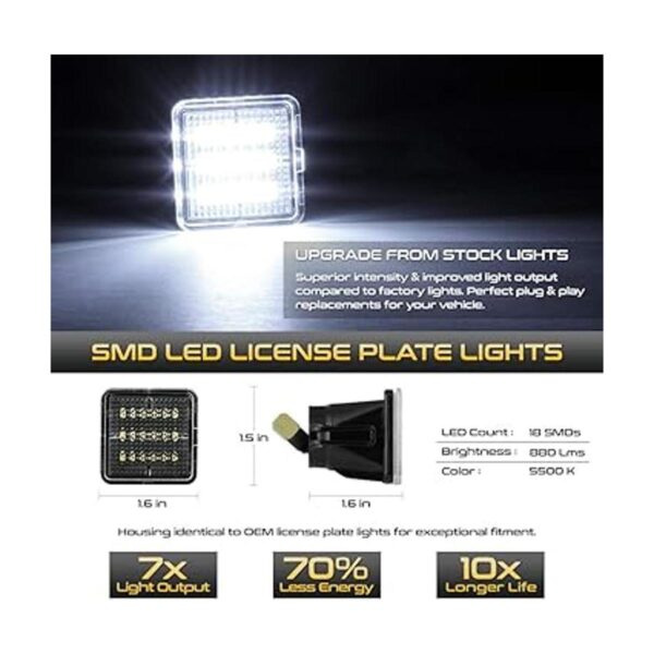 VIPMOTOZ Luz LED completa para placa de matrícula para_2
