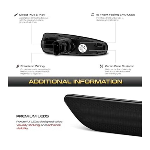 VIPMOTOZ Luz indicadora lateral LED ámbar de repuesto para_5