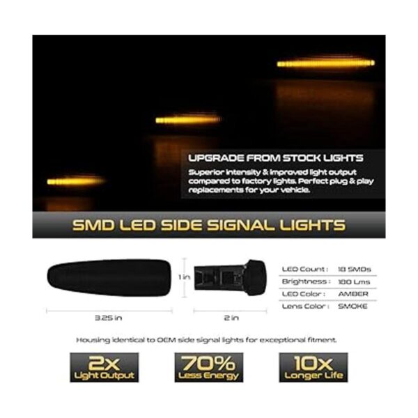 VIPMOTOZ Luz indicadora lateral LED ámbar de repuesto para_2