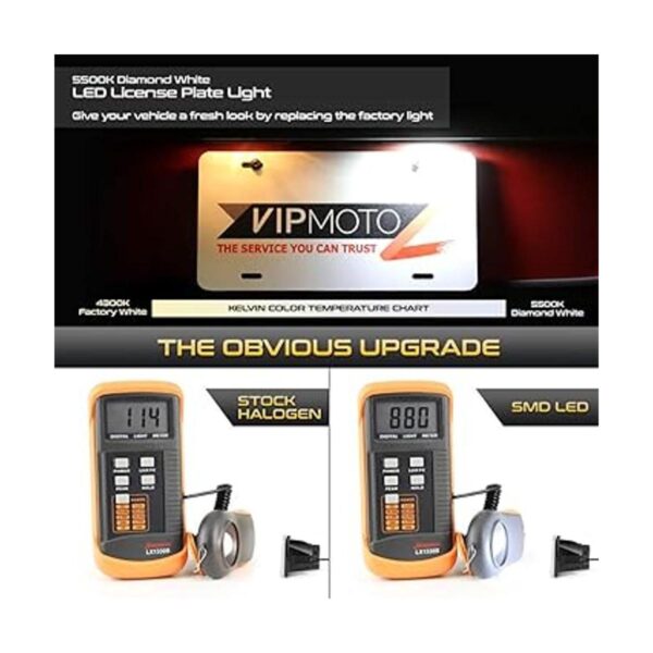 VIPMOTOZ Luz LED completa para placa de matrícula para_3