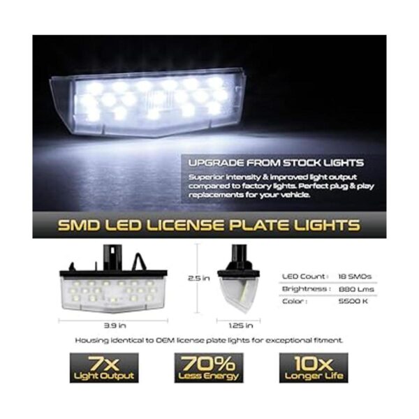VIPMOTOZ Luz LED completa para matrícula Toyota Prius V_2