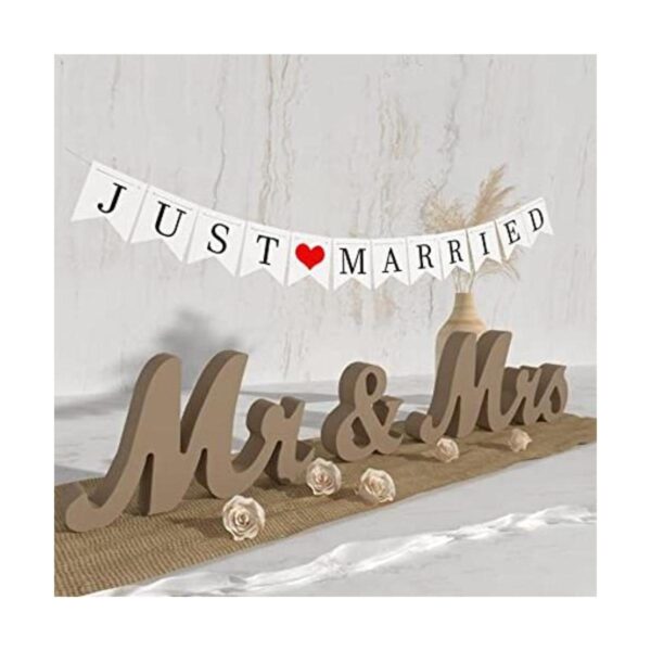 VIOPVERY Letrero de Mr and Mrs y Just Married Banner_1