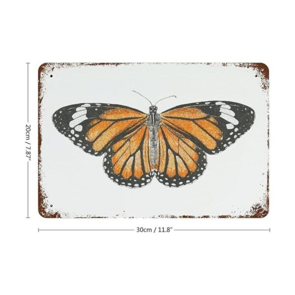 VIOFLOW Letrero de metal vintage con diseño de mariposa