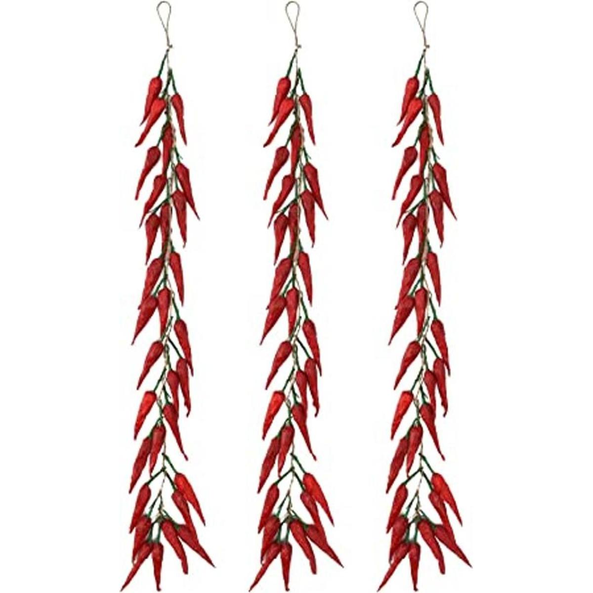 VIOCIWUO 3 piezas de pimientos rojos artificiales