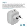Paquete de 3 adaptadores de enchufe de viaje europeos_3