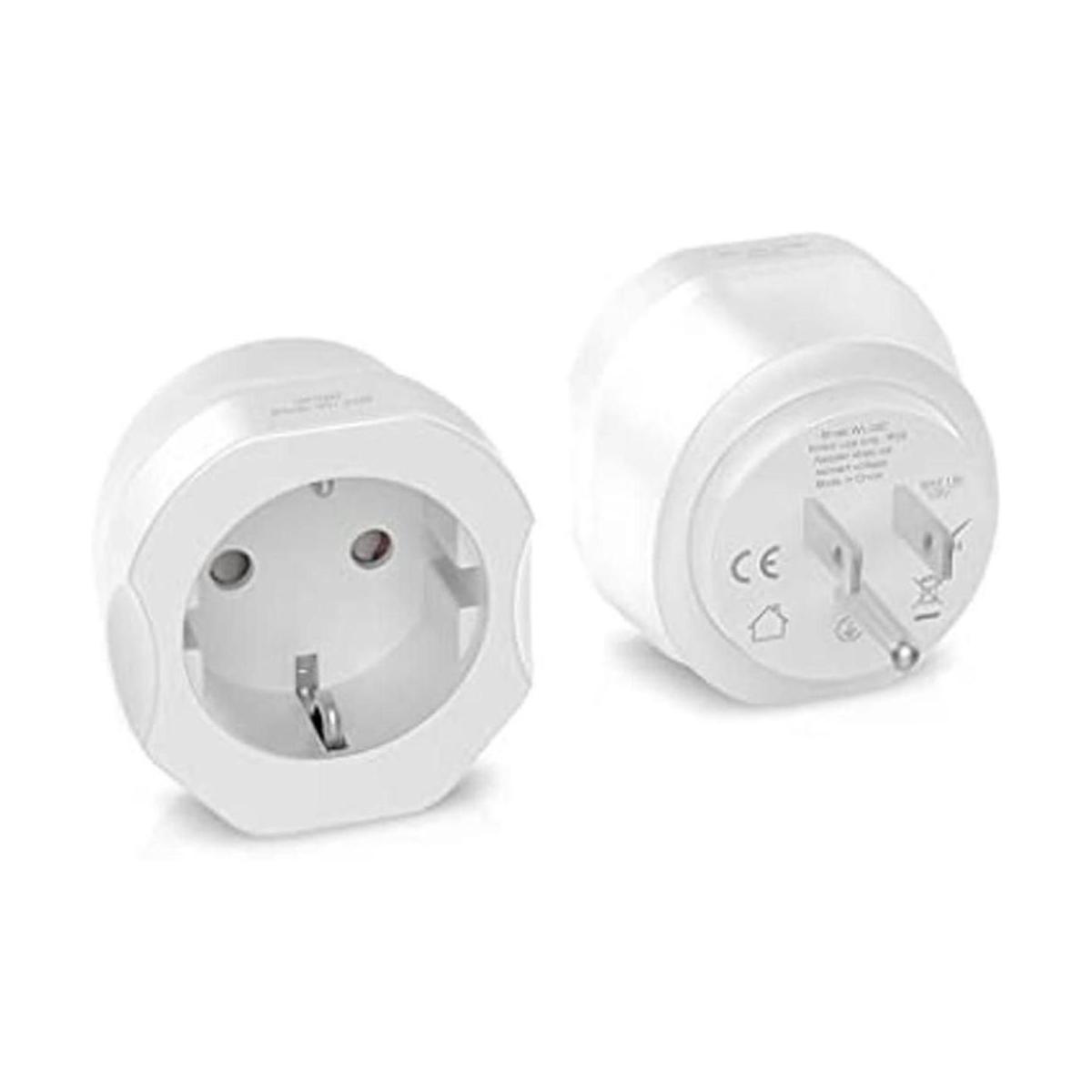 Paquete de 1 adaptador de enchufe de Europa a EE. UU.