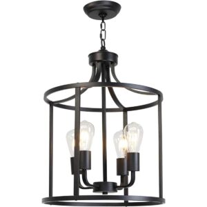 VINLUZ Farmhouse Foyer Lighting Candelabros negros de 4_1