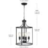 VINLUZ Farmhouse Foyer Lighting Candelabros negros de 4_3