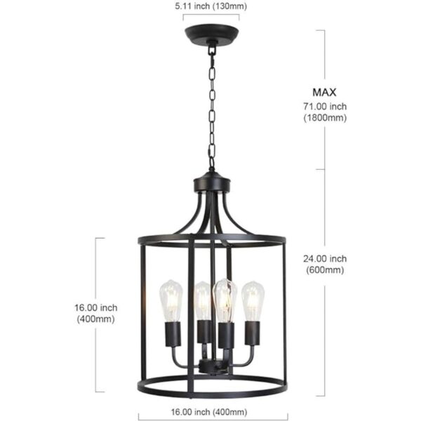 VINLUZ Farmhouse Foyer Lighting Candelabros negros de 4_3