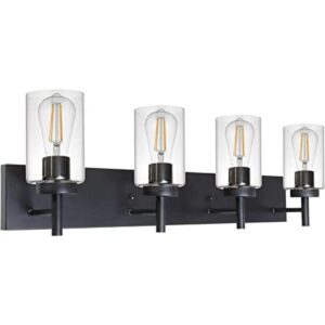 VINLUZ 4 luces para tocador de baño apliques negros de_1