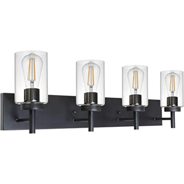 VINLUZ 4 luces para tocador de baño apliques negros de_1