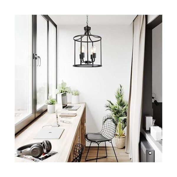 VINLUZ Farmhouse Foyer Lighting Candelabros negros de 4_4