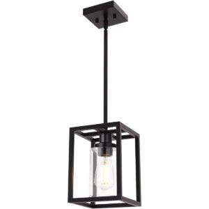 VINLUZ 1 lámpara colgante individual en acabado negro_1