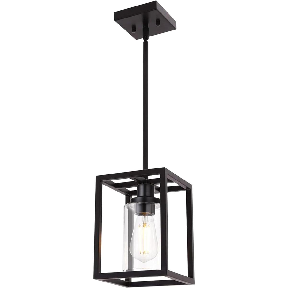 VINLUZ 1 lámpara colgante individual en acabado negro