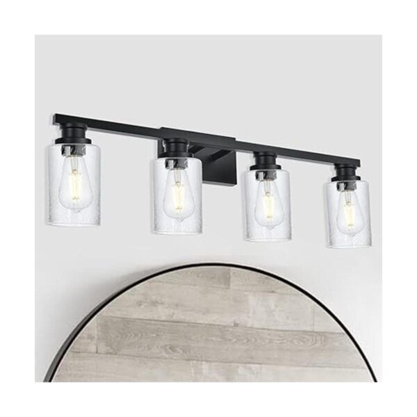 VINLUZ 4 luces vintage para tocador de baño acabado negro_2
