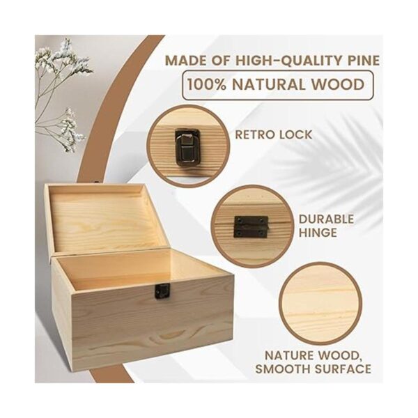 Paquete de 1 caja grande de madera sin terminar de 10.8 x