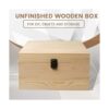 Paquete de 1 caja grande de madera sin terminar de 10.8 x