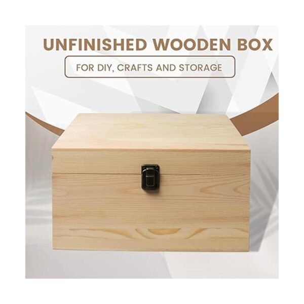 Paquete de 1 caja grande de madera sin terminar de 10.8 x