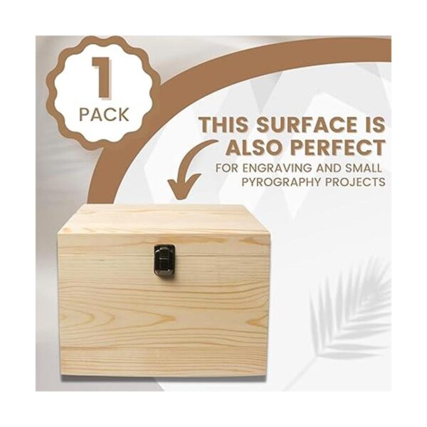 Paquete de 1 caja de madera grande sin terminar de 10 x 7