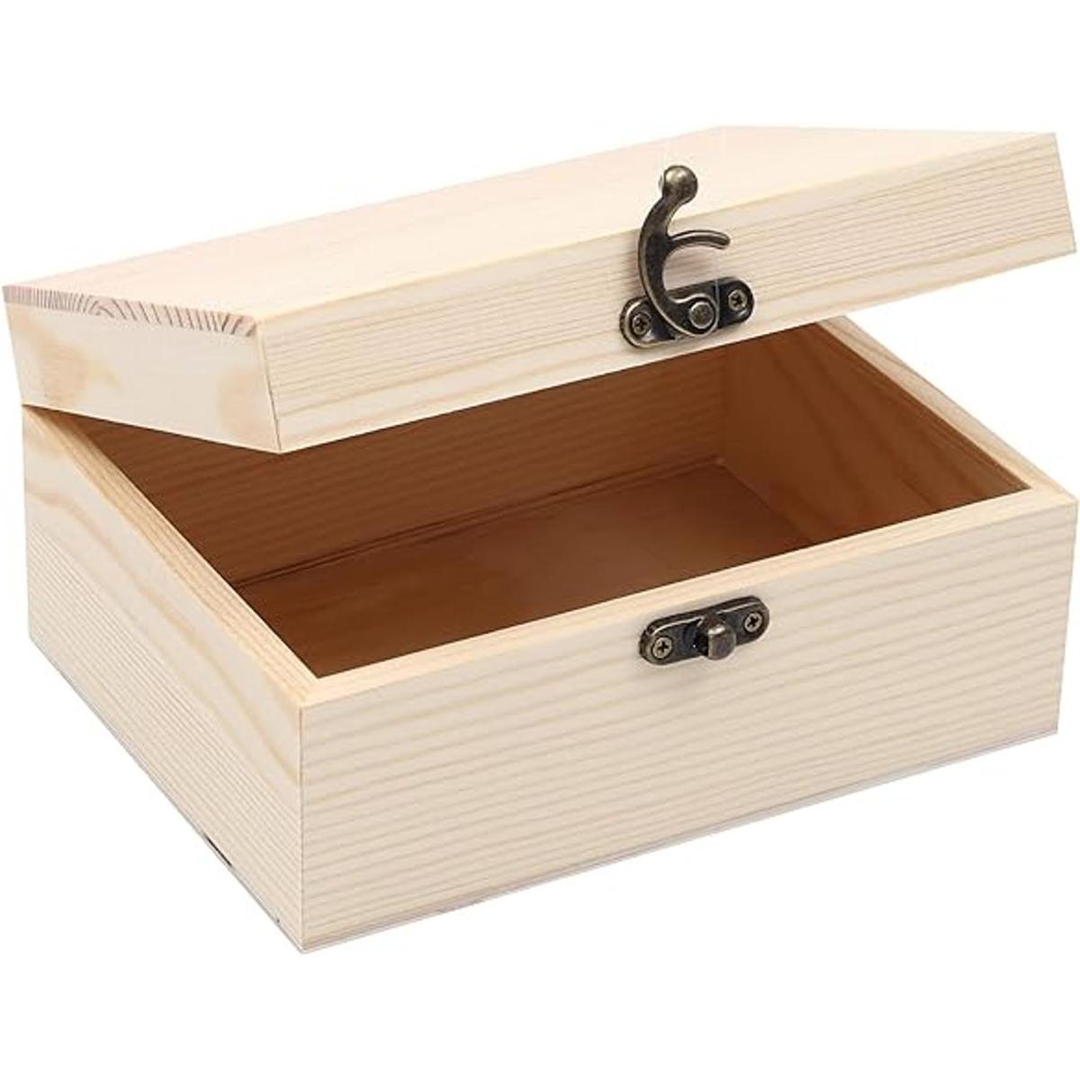 VIKOS Products Paquete de 2 cajas de madera sin pintar sin