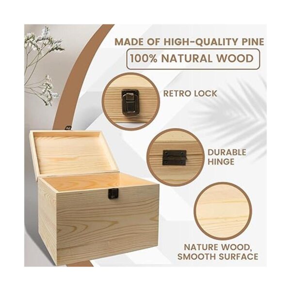 Paquete de 1 caja de madera grande sin terminar de 10 x 7