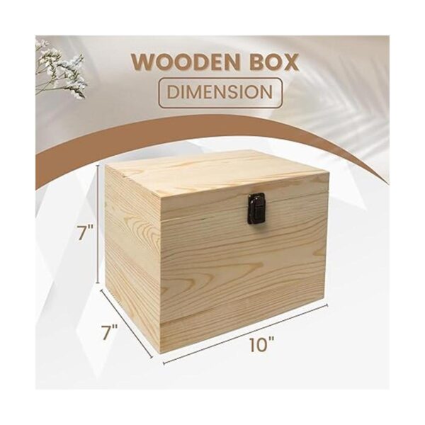 Paquete de 1 caja de madera grande sin terminar de 10 x 7